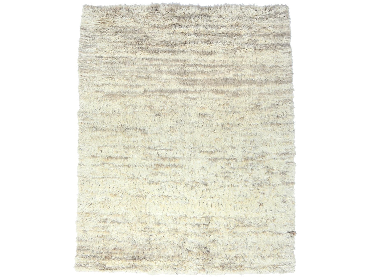 Tribal & Geometric hand-knotted wool rug in Ivory, 8'1" x 10'1" — SKU O082988