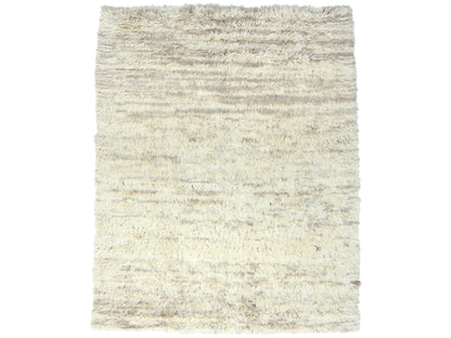 Tribal & Geometric hand-knotted wool rug in Ivory, 8'1" x 10'1" — SKU O082988