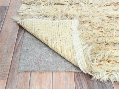 Tribal & Geometric hand-knotted wool runner in Ivory, 2'6" x 8' — SKU O082989 (view 3)