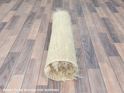 Tribal & Geometric hand-knotted wool runner in Ivory, 2'6" x 8' — SKU O082989 (view 5)