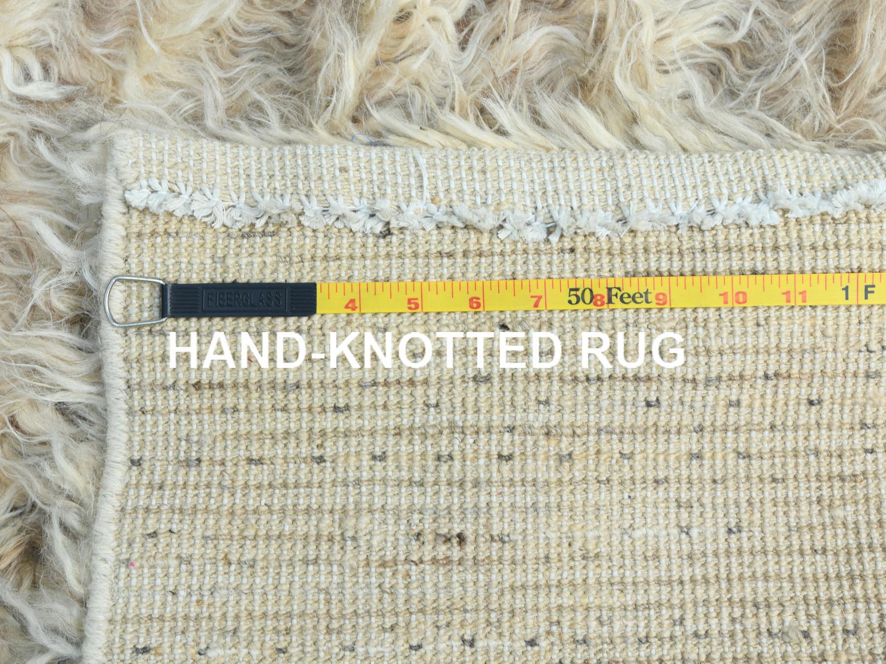 Tribal & Geometric hand-knotted wool runner in Ivory, 2'6" x 8' — SKU O082989 (view 7)