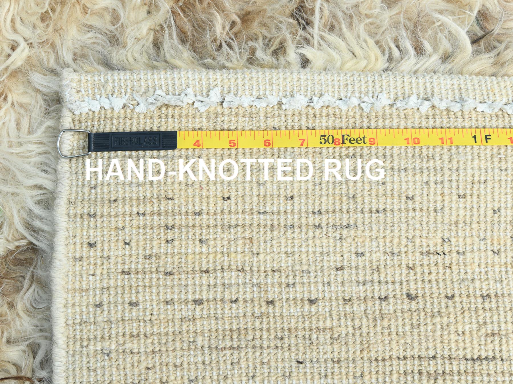 Tribal & Geometric hand-knotted wool runner in Ivory, 2'6" x 8' — SKU O082990 (view 7)