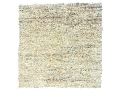 Tribal & Geometric hand-knotted wool rug in Ivory, 6' x 6'1" — SKU O082991