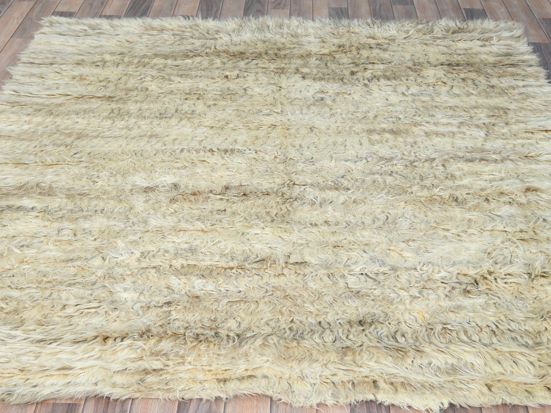 Tribal & Geometric hand-knotted wool rug in Ivory, 6' x 6'1" — SKU O082991 (view 2)