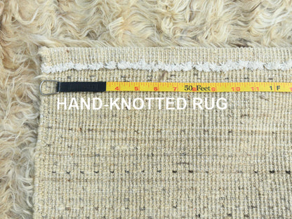 Tribal & Geometric hand-knotted wool rug in Ivory, 6' x 6'1" — SKU O082991 (view 7)