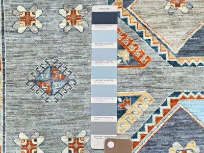 Grey 8'3" x 9'9" Tribal & Geometric Hand knotted Wool Rug - Sku: O0830000