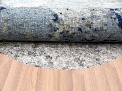 Blue 10'1" x 10'4" Modern and Contemporary Hand knotted Wool Rug - Sku: O083031