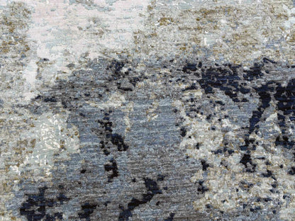 Blue 10'1" x 10'4" Modern and Contemporary Hand knotted Wool Rug - Sku: O083031