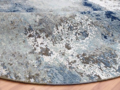 Modern / Contemporary hand-knotted wool rug in Gray, 10' x 10'2" — SKU O083033 (view 7)