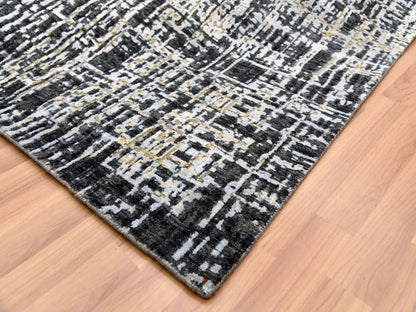 Grey 9'0" x 12'4" Modern / Contemporary Hand knotted Wool Rug - Sku: O083043