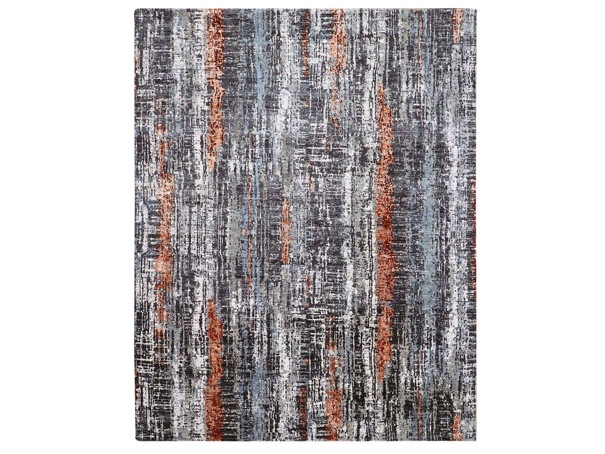Modern / Contemporary hand-knotted wool rug in Gray, 8' x 10'1" — SKU O083068