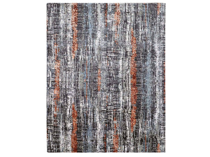 Modern / Contemporary hand-knotted wool rug in Gray, 8' x 10'1" — SKU O083068