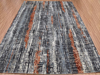 Modern / Contemporary hand-knotted wool rug in Gray, 8' x 10'1" — SKU O083068 (view 2)
