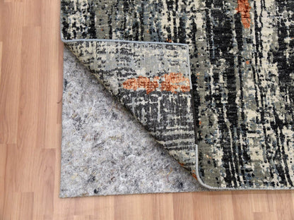Grey 8'0" x 10'1" Modern / Contemporary Hand knotted Wool Rug - Sku: O083068