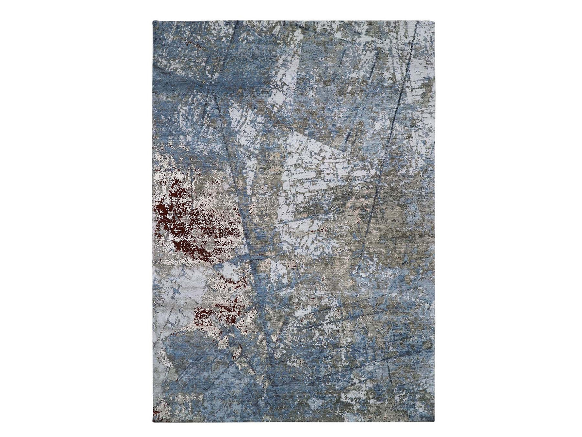 Modern / Contemporary hand-knotted wool rug in Gray, 10' x 14'2" — SKU O083081
