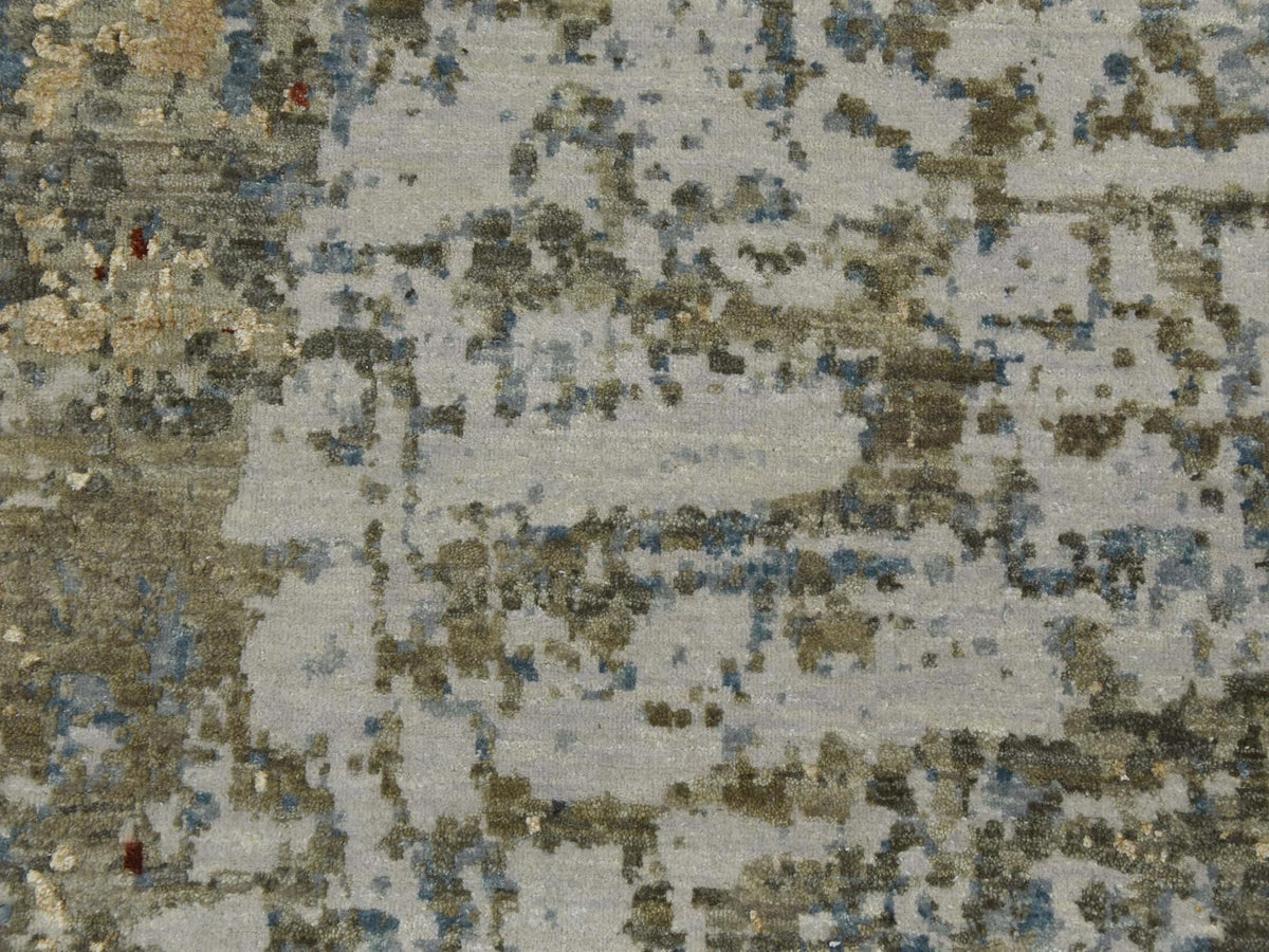 Modern / Contemporary hand-knotted wool rug in Gray, 10' x 14'2" — SKU O083081 (view 8)