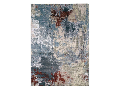 Modern / Contemporary hand-knotted wool rug in Gray, 10' x 14'2" — SKU O083085