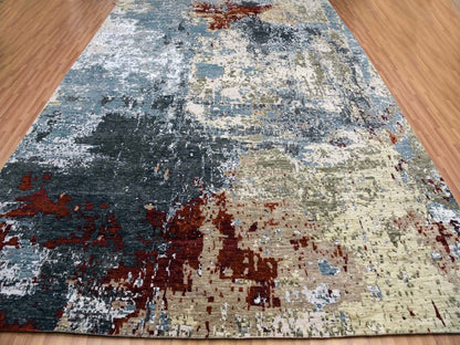 Modern / Contemporary hand-knotted wool rug in Gray, 10' x 14'2" — SKU O083085 (view 2)