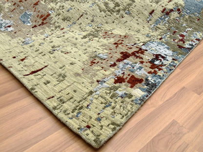 Modern / Contemporary hand-knotted wool rug in Gray, 10' x 14'2" — SKU O083085 (view 6)