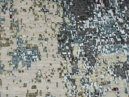 Modern / Contemporary hand-knotted wool rug in Gray, 10' x 14'2" — SKU O083085 (view 8)