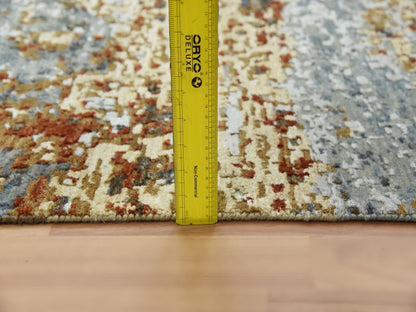 Modern / Contemporary hand-knotted wool runner in Gray, 4' x 10' — SKU O083093 (view 6)