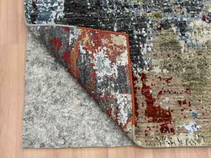 Grey 3'0" x 5'2" Modern / Contemporary Hand knotted Wool Rug - Sku: O083094