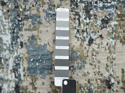Grey 3'0" x 5'2" Modern / Contemporary Hand knotted Wool Rug - Sku: O083094