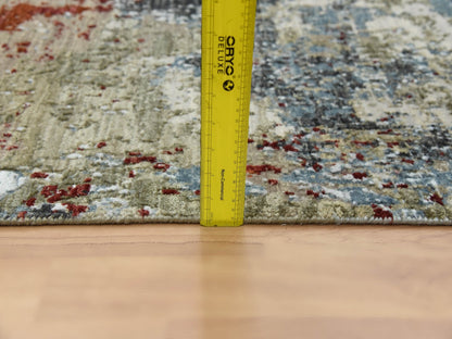 Grey 3'0" x 5'2" Modern / Contemporary Hand knotted Wool Rug - Sku: O083094