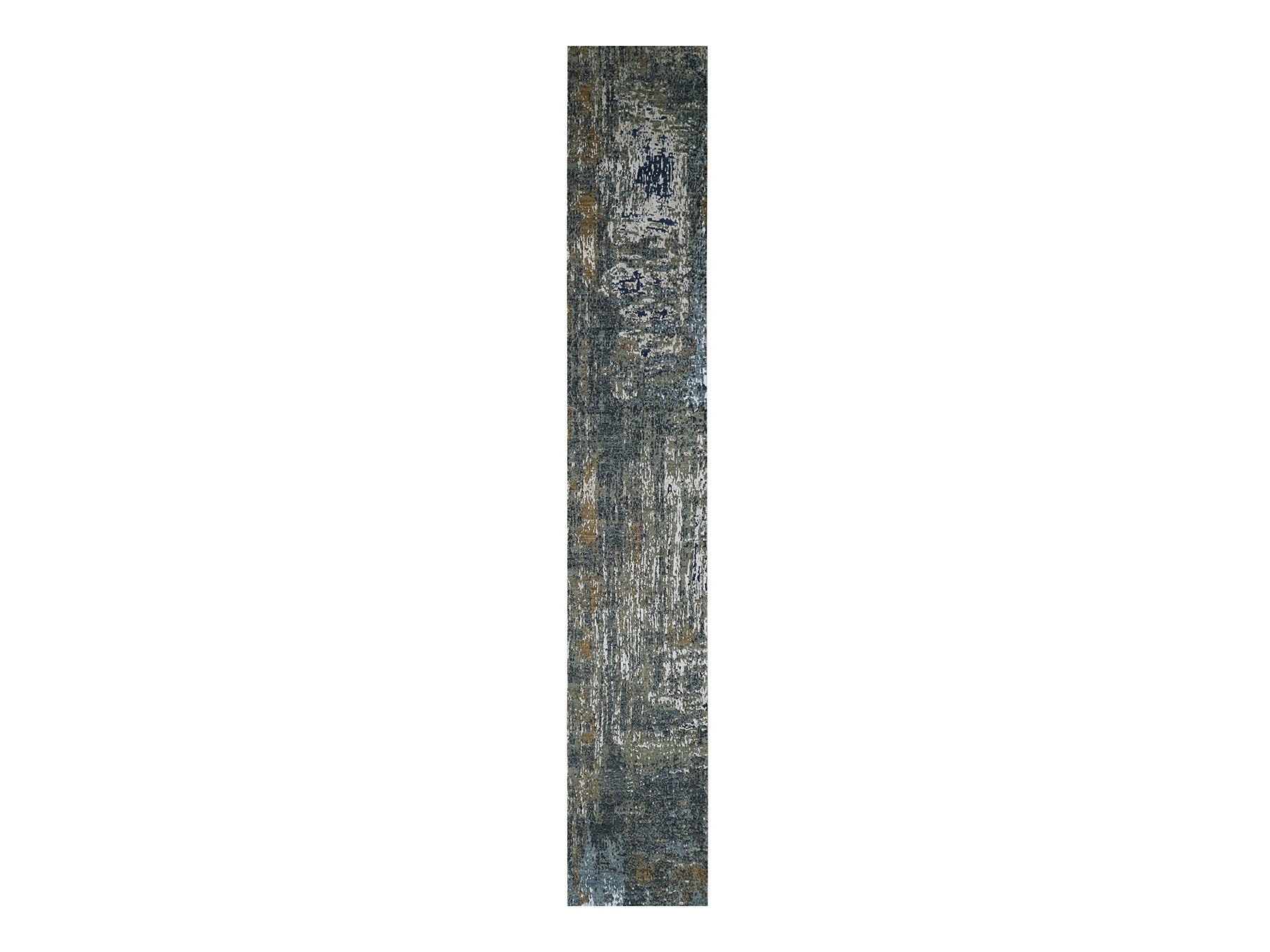 Modern / Contemporary hand-knotted wool runner in Gray, 2'5" x 19'10" — SKU O083097