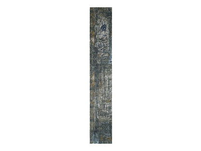 Modern / Contemporary hand-knotted wool runner in Gray, 2'5" x 19'10" — SKU O083097