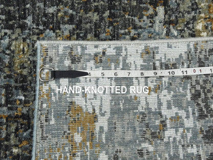 Modern / Contemporary hand-knotted wool runner in Gray, 2'5" x 19'10" — SKU O083097 (view 7)