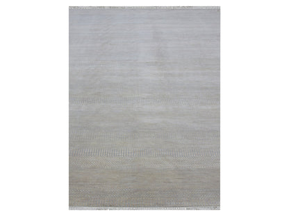 Grey 9'0" x 12'3" Modern and Contemporary Hand knotted Wool Rug - Sku: O083103