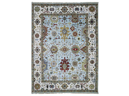 Ziegler Tribal hand-knotted wool rug in Blue, 9'0" x 12'5", SKU O083107