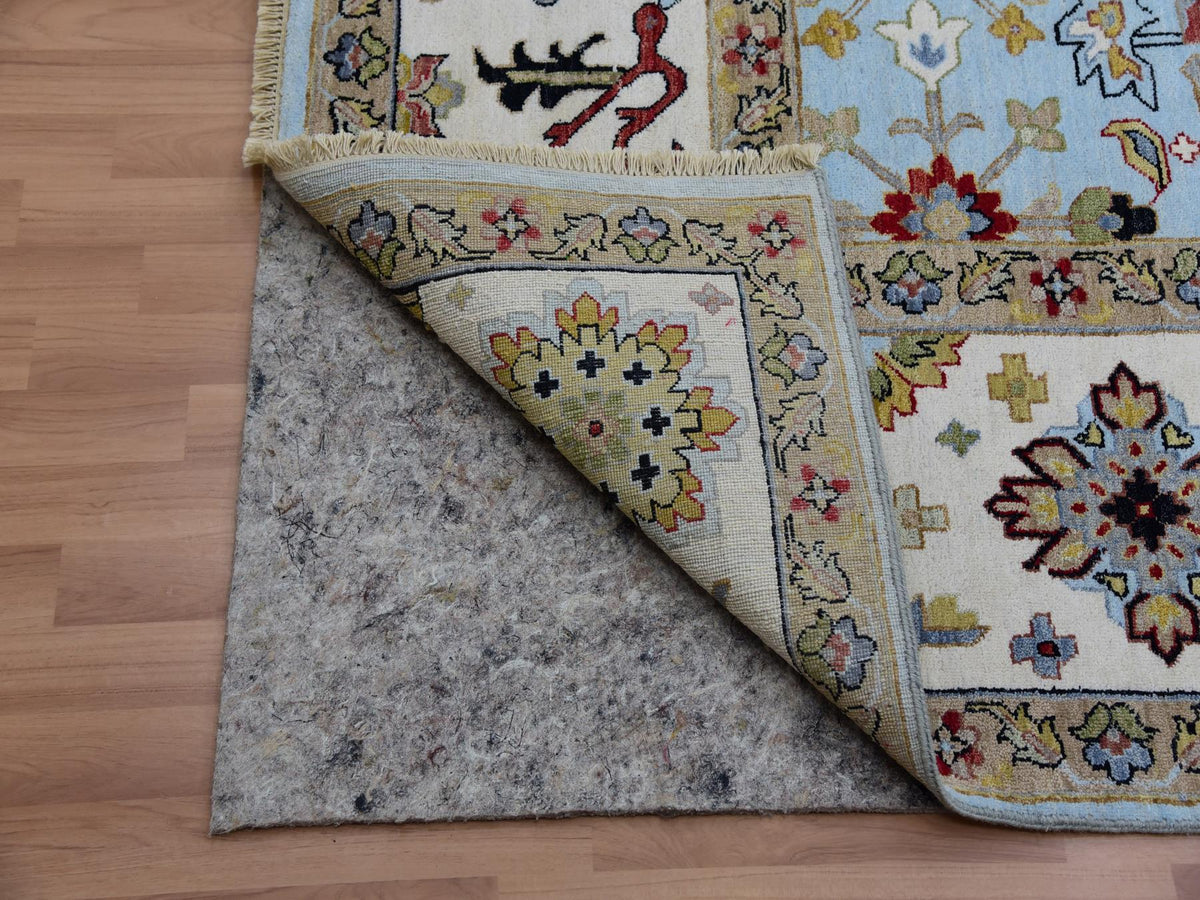 Ziegler Tribal hand-knotted wool rug in Blue, 9'0" x 12'5", SKU O083107