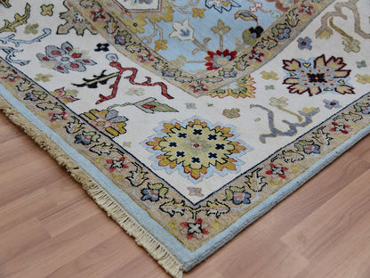 Ziegler Tribal hand-knotted wool rug in Blue, 9'0" x 12'5", SKU O083107