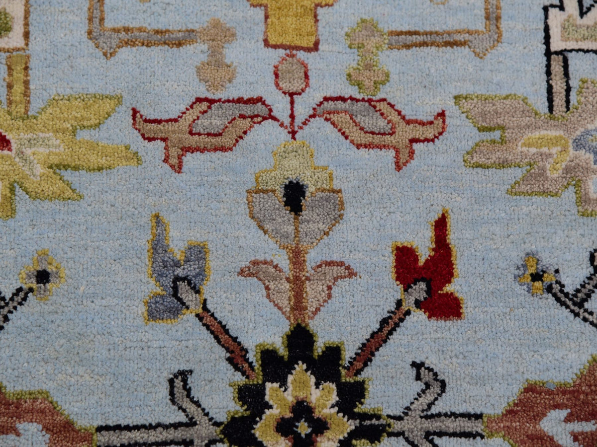 Ziegler Tribal hand-knotted wool rug in Blue, 9'0" x 12'5", SKU O083107