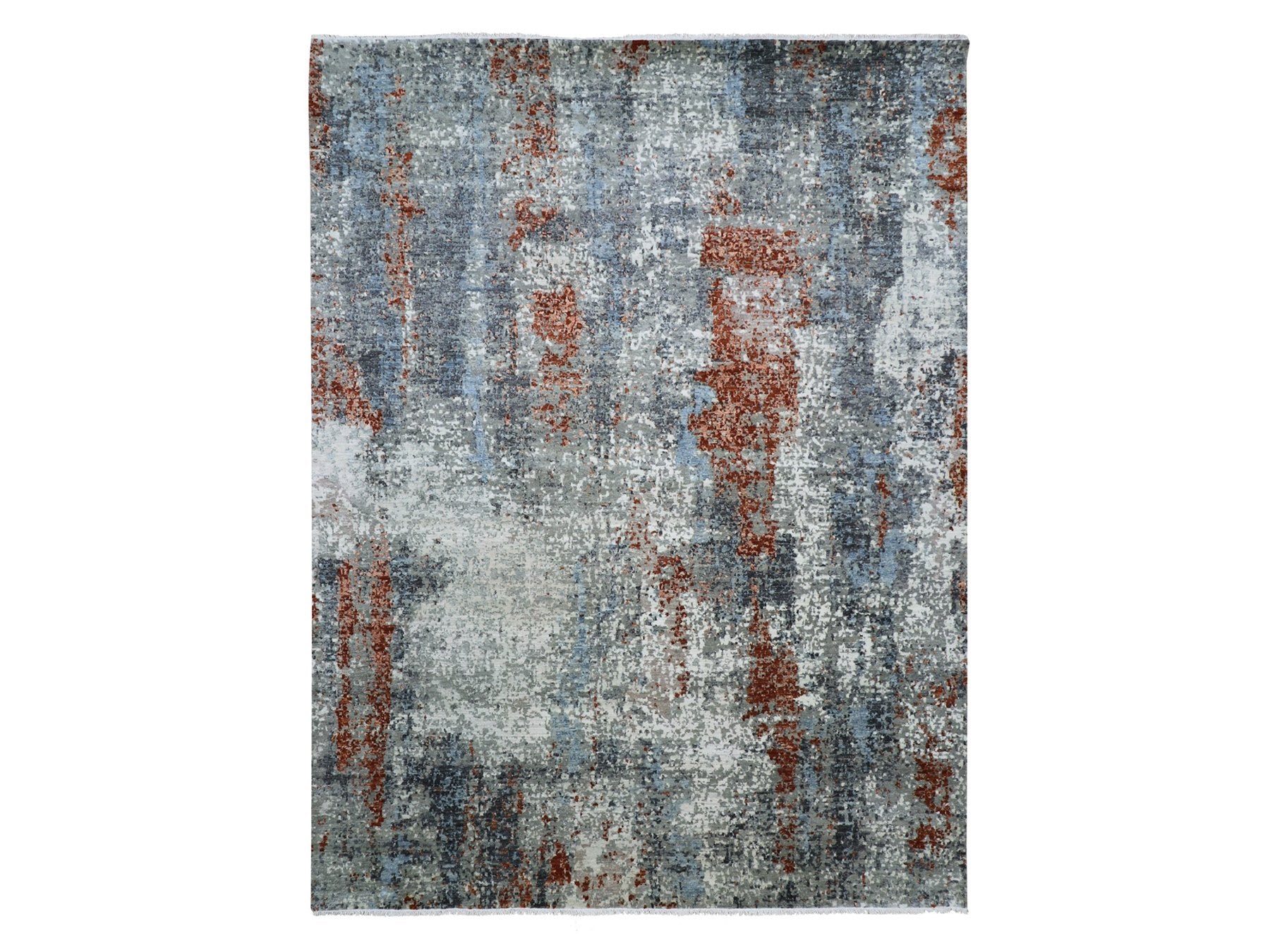Modern / Contemporary hand-knotted wool rug in Beige, 9'0" x 11'9", SKU O083116