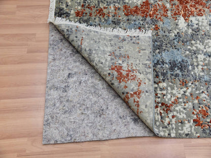 Beige 9'0" x 11'9" Modern and Contemporary Hand knotted Wool Rug - Sku: O083116
