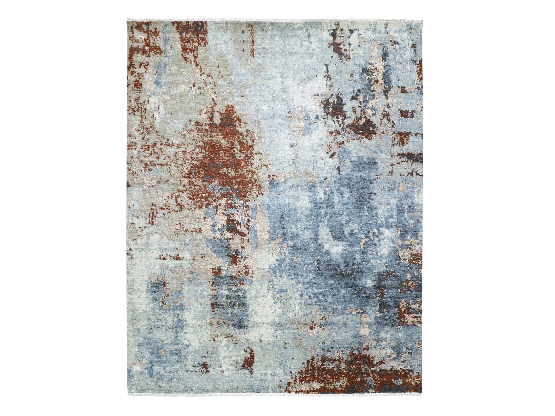 Modern / Contemporary hand-knotted wool rug in Gray, 9'0" x 12'4", SKU O083117
