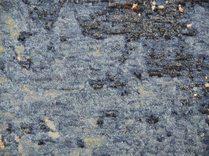 Grey 9'0" x 12'4" Modern / Contemporary Hand knotted Wool Rug - Sku: O083117