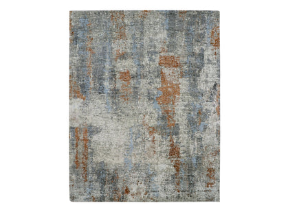 Green 8'0" x 10'2" Modern / Contemporary Hand knotted Wool Rug - Sku: O083130