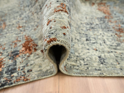 Green 8'0" x 10'2" Modern / Contemporary Hand knotted Wool Rug - Sku: O083130