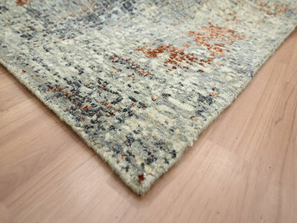 Green 8'0" x 10'2" Modern / Contemporary Hand knotted Wool Rug - Sku: O083130