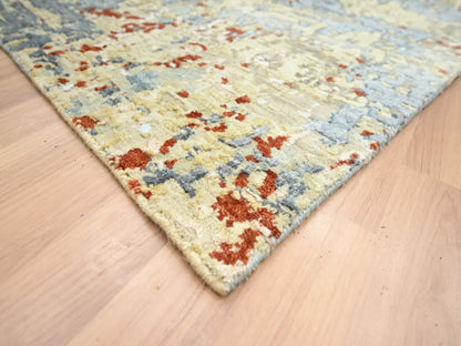 Green 7'11" x 10'3" Modern / Contemporary Hand knotted Wool Rug - Sku: O083131