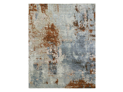 Modern / Contemporary hand-knotted wool rug in Gray, 8'1" x 10'2" — SKU O083133