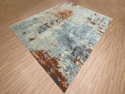 Modern / Contemporary hand-knotted wool rug in Gray, 8'1" x 10'2" — SKU O083133 (view 3)
