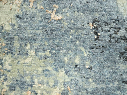 Grey 8'1" x 10'2" Modern / Contemporary Hand knotted Wool Rug - Sku: O083133