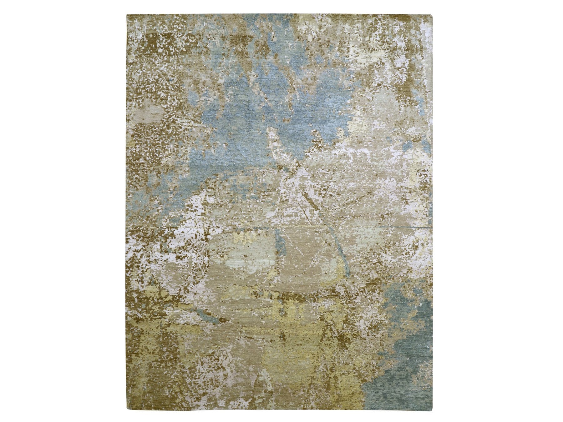 Modern / Contemporary hand-knotted wool rug in Brown, 9' x 11'10" — SKU O083144