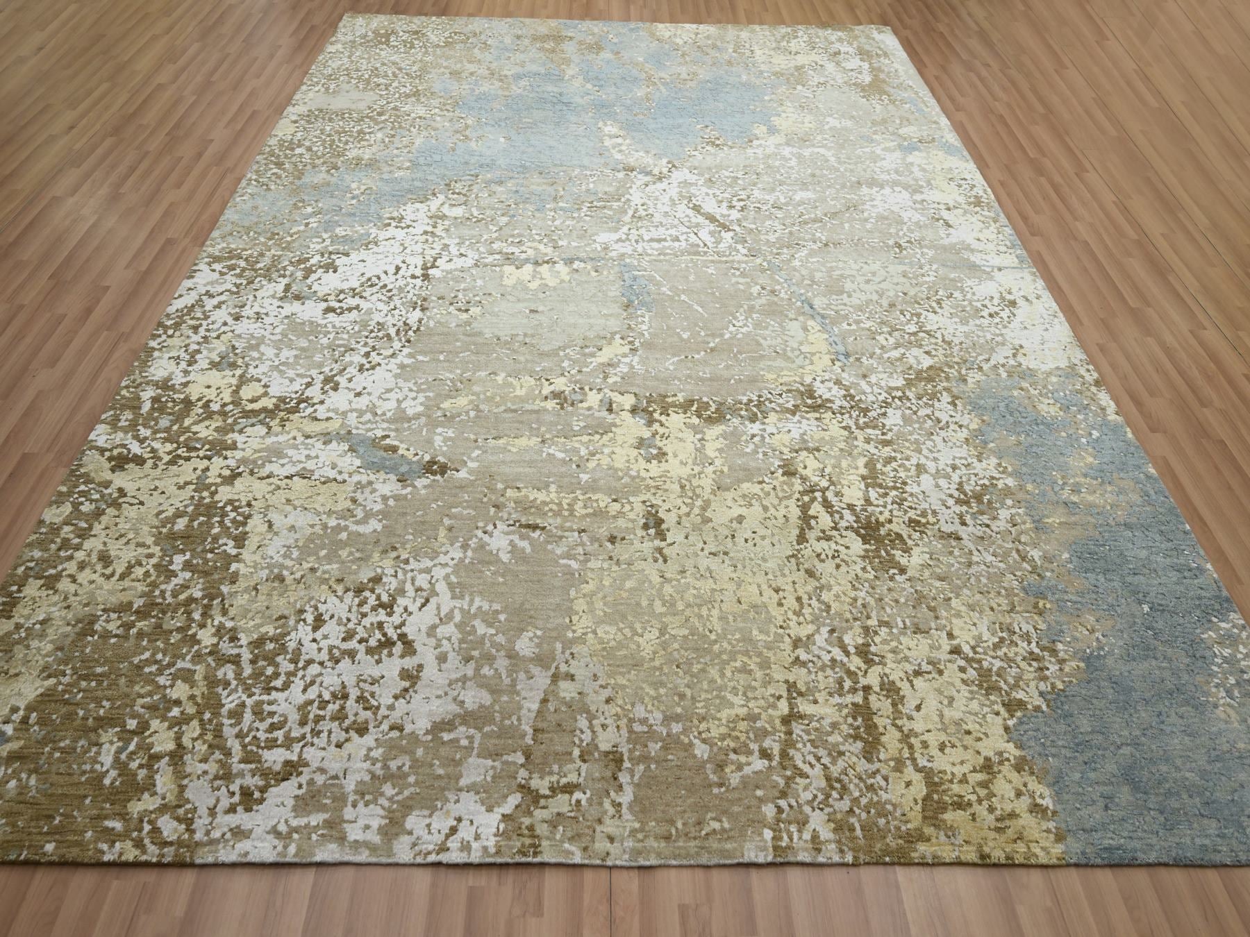 Modern / Contemporary hand-knotted wool rug in Brown, 9' x 11'10" — SKU O083144 (view 2)