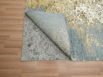 Brown 9'0" x 11'10" Modern / Contemporary Hand knotted Wool Rug - Sku: O083144